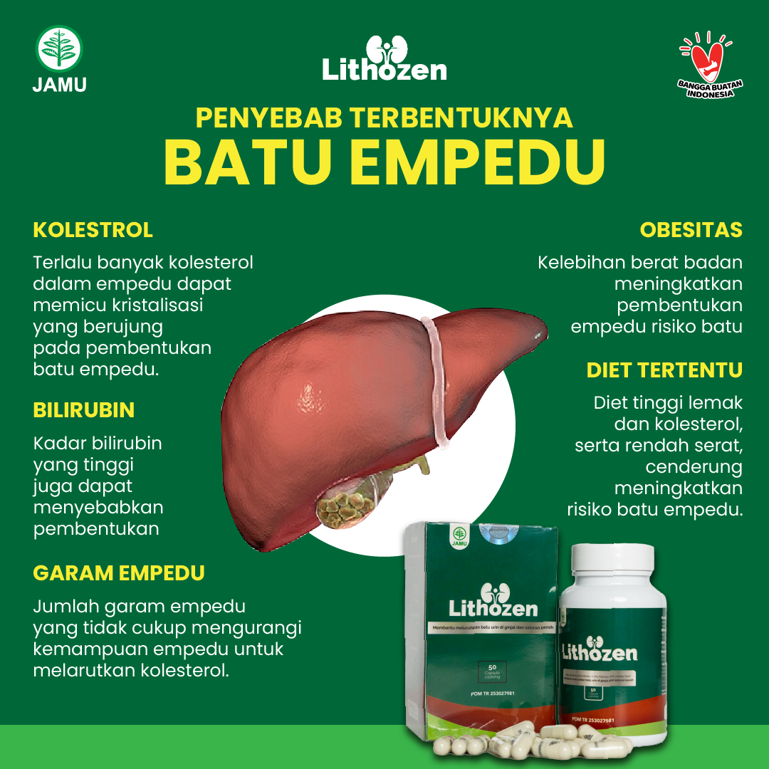 Solusi Atasi Batu Empedu Gagal Ginjal Batu Ginjal Kencing Berbusa Prostat Membesar Herbal - Lithozen - Image 2